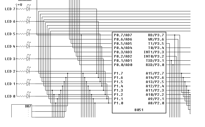 EdSim51 – panel diod LED